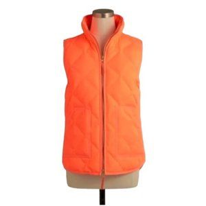 J. Crew • Woman's Neon Orange Quilted Down Puffer Vest || XL